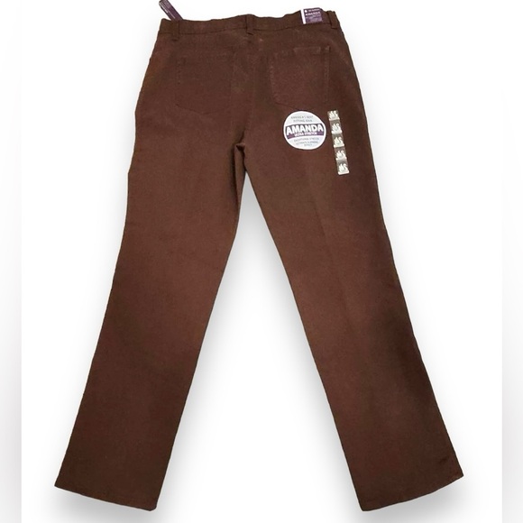NWT Gloria Vanderbilt Amanda Size 14P Coffee Roast Brown Supreme Stretch Jeans - Picture 6 of 6